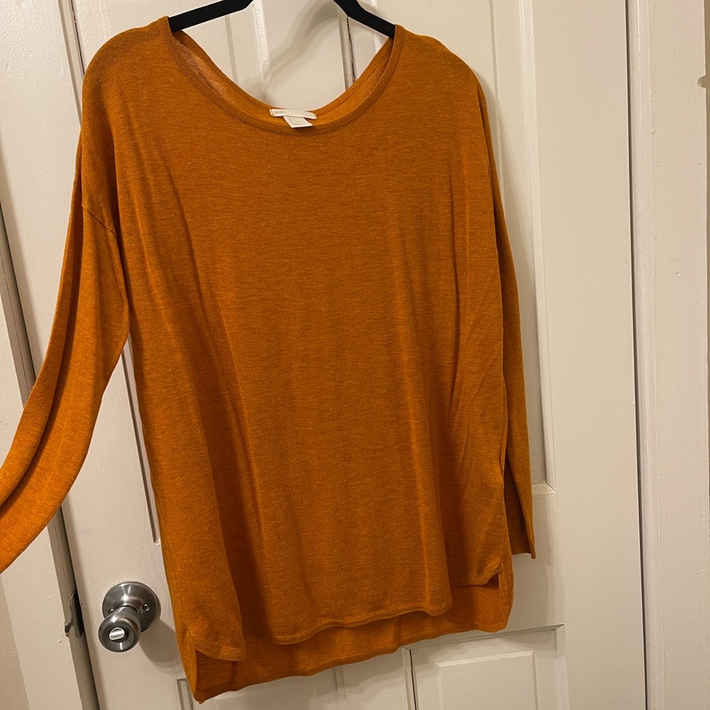 H&M Burnt Orange Long Sleeve Top